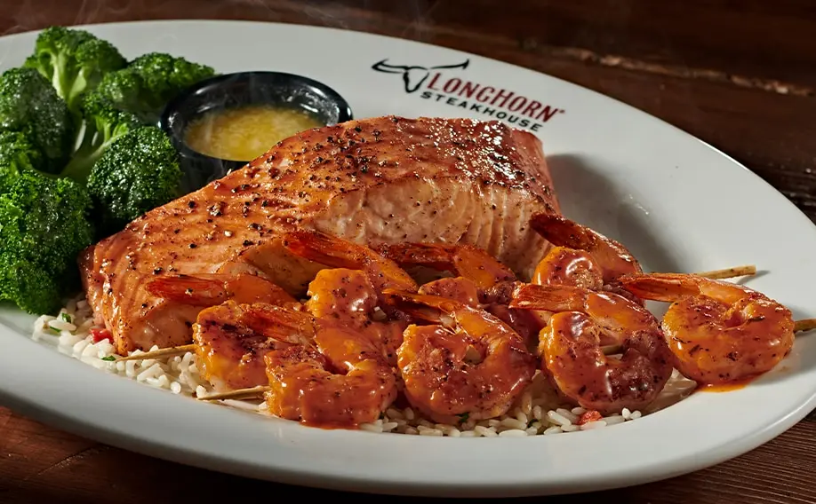 LongHorn Salmon with Redrock Grilled Shrimp