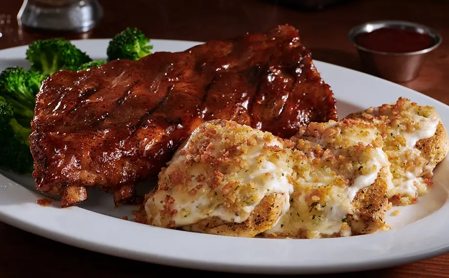 Parmesan Crusted Chicken with Half-Rack Baby Back Ribs